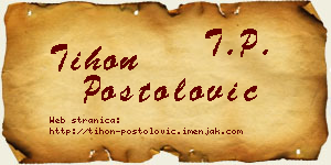 Tihon Postolović vizit kartica